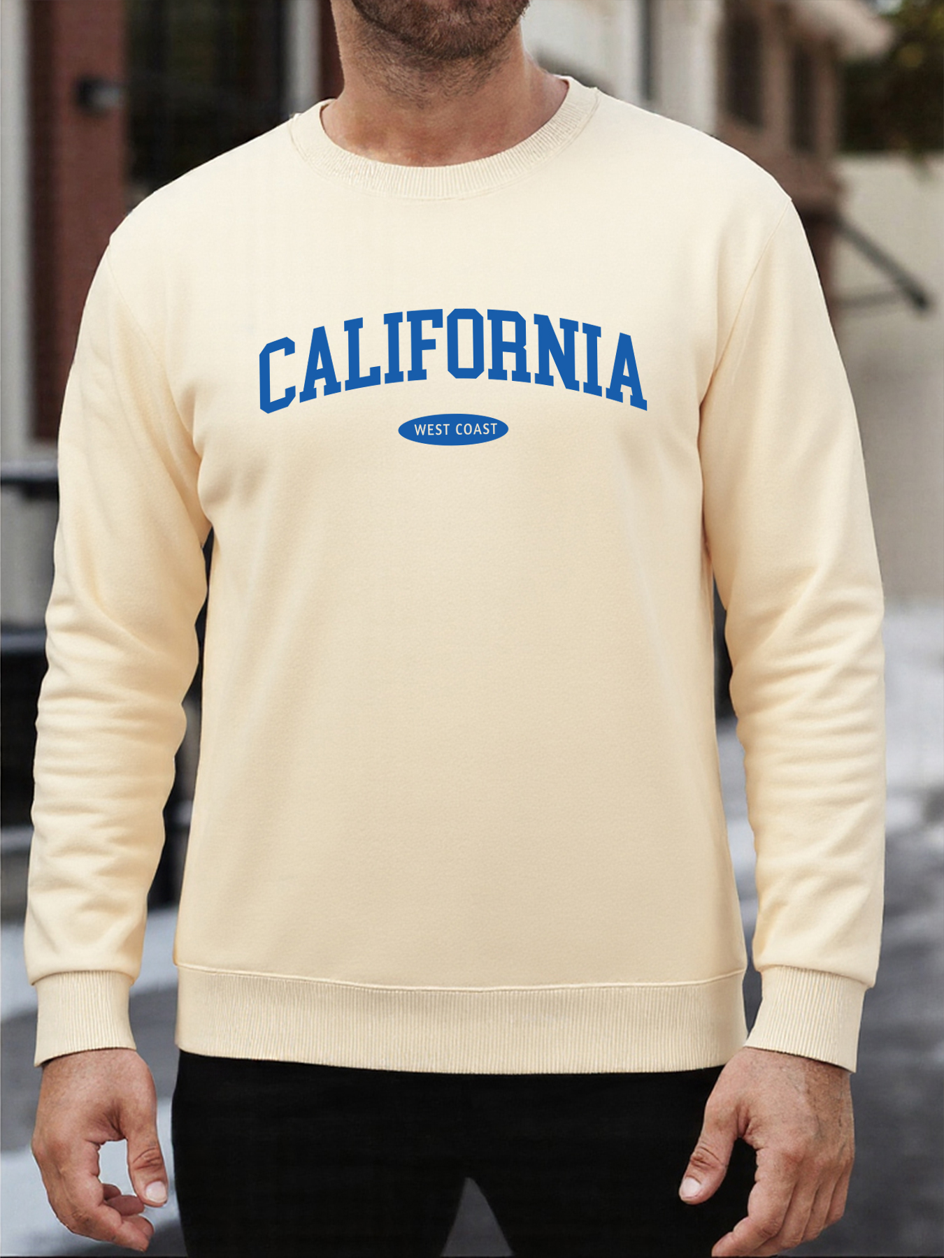 Oversized Crewneck Fleece - Califonia West Coast Design Pullovers Men