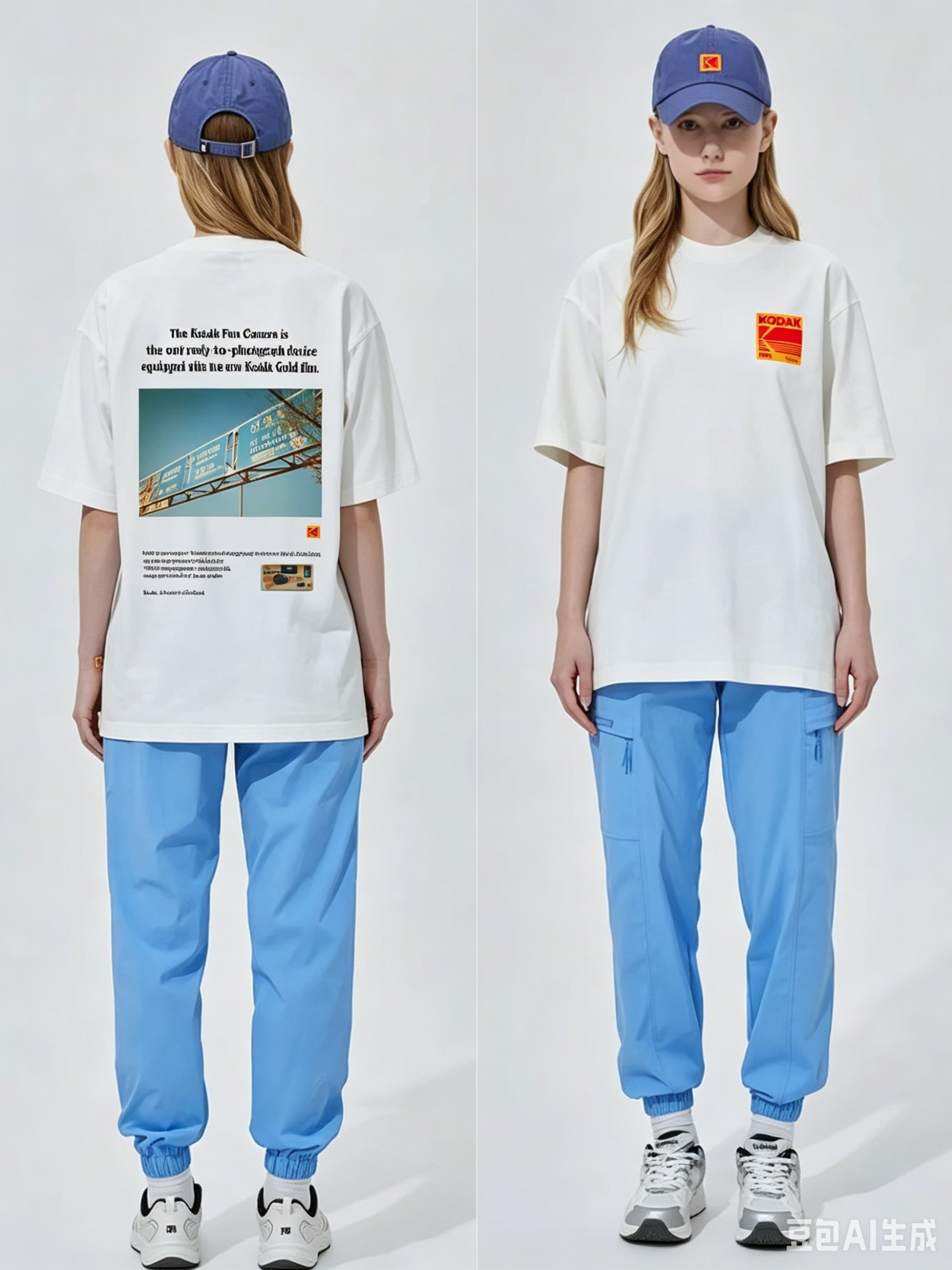 Street Fashion Brand Logo - Kodak brand logo printed pattern T-shirt