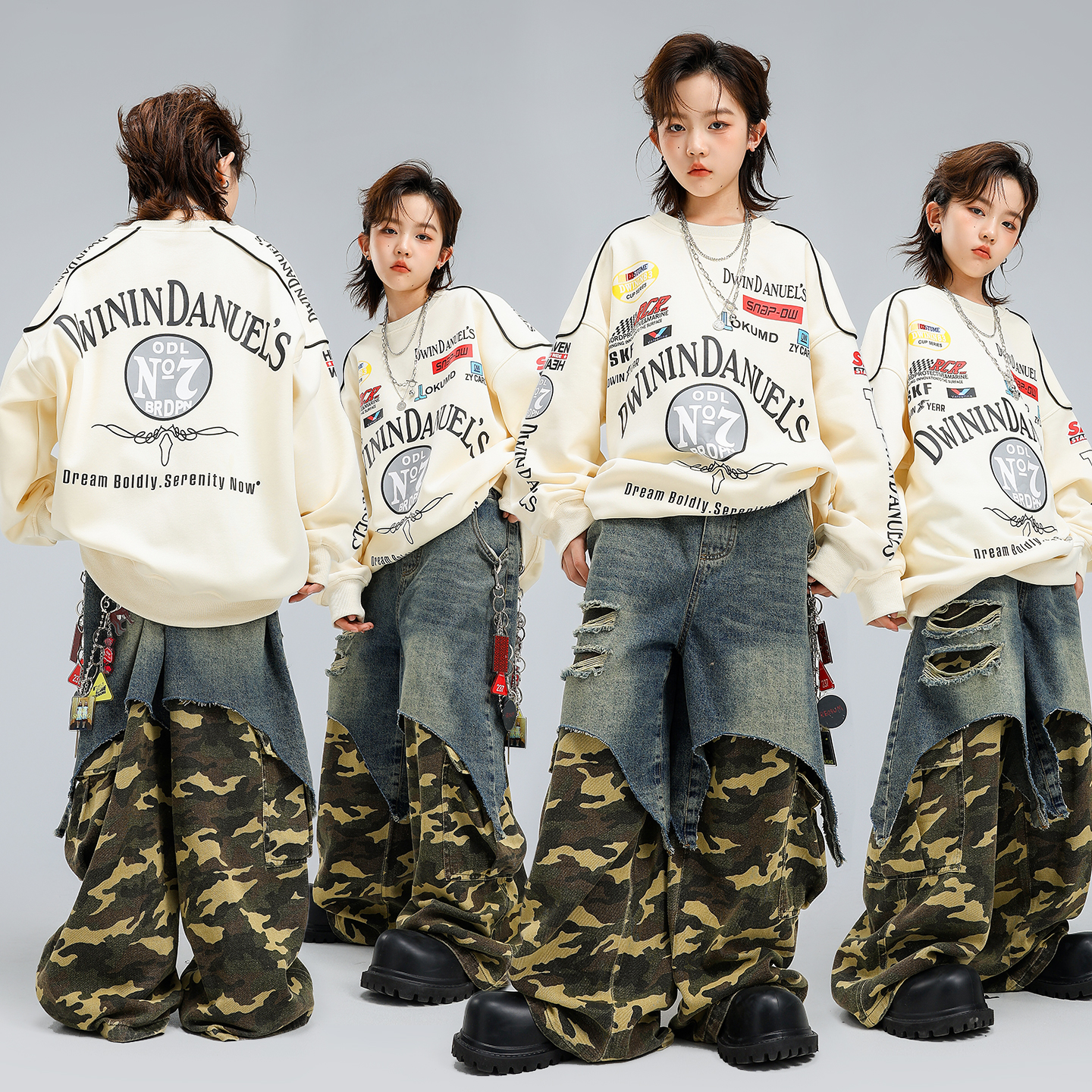 Camo Pattern Set - Hip Hop Boys Loose Shirt Camo