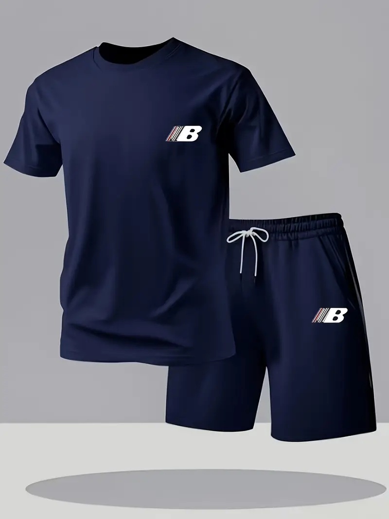 Street Fashion Male - Summer Men's Printed Short-Sleeved Shorts -