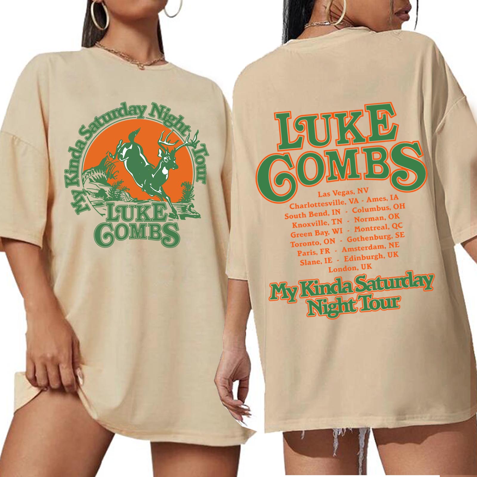 Oversized Crewneck Fleece - Luke-Combs Tour 2026 Shirt Women Oversized