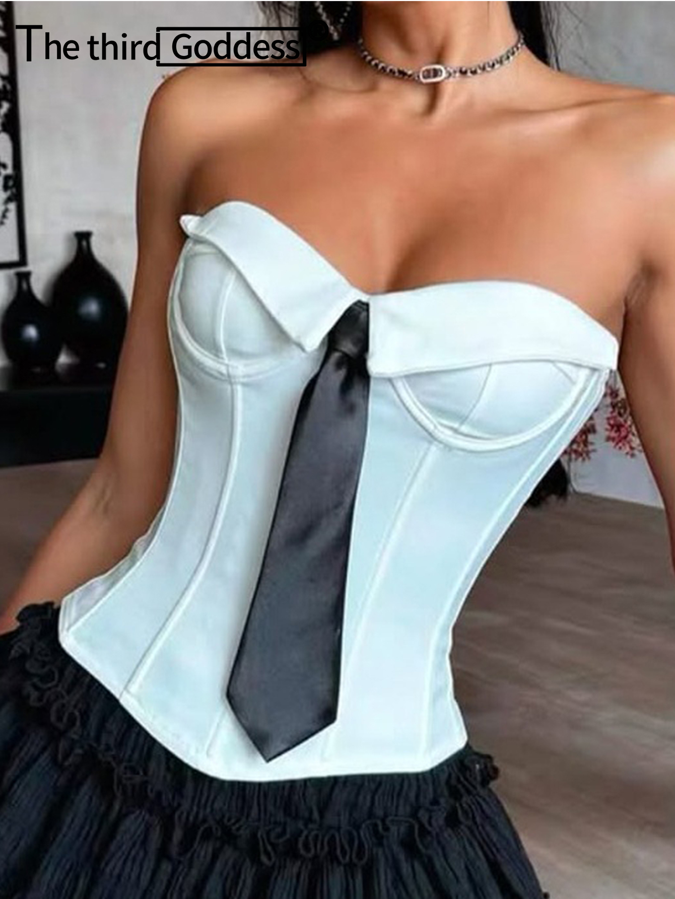 Street Fashion Youtube - Sexy backless white corset tank top