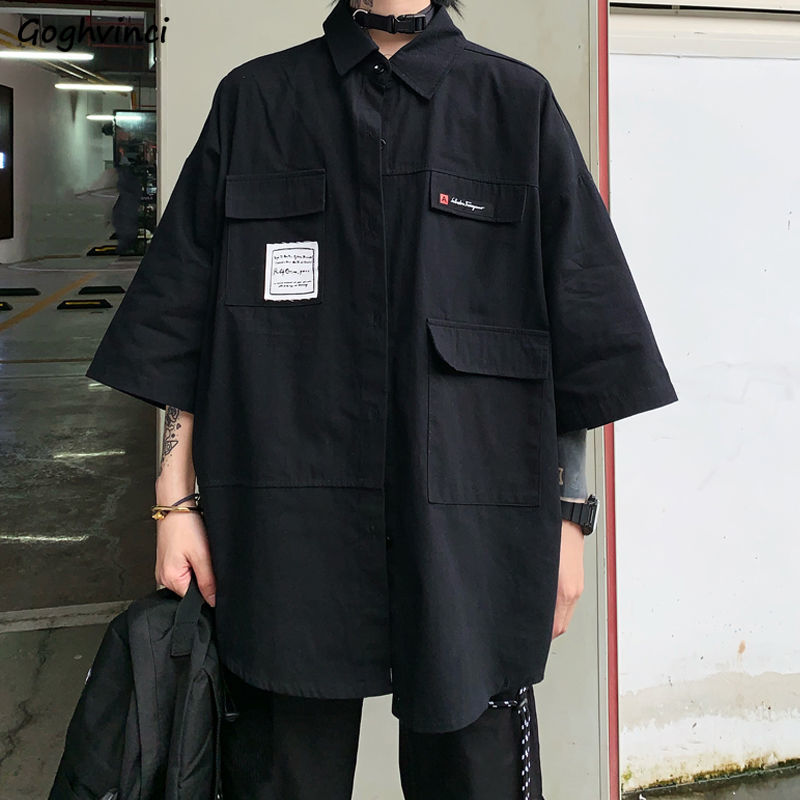 Street Fashion Korea - Shirts Women Black Hip-hop Streetwear Fashion