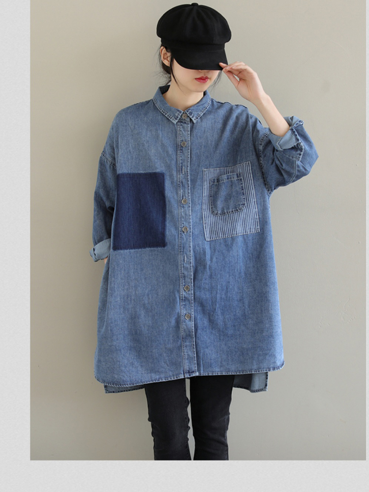 Spring Korean Style Denim Shir – Street Fashion Korea recenzja i cena