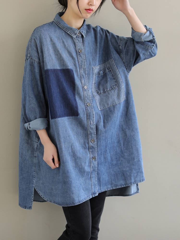 Spring Korean Style Denim Shir – Street Fashion Korea recenzja i cena