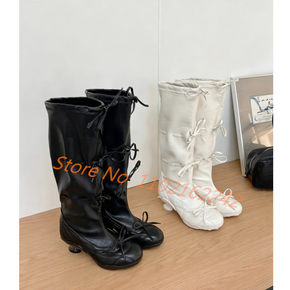 Bow-Tie Ballet Knee-High Boots – Street Fashion Runway recenzja i cena