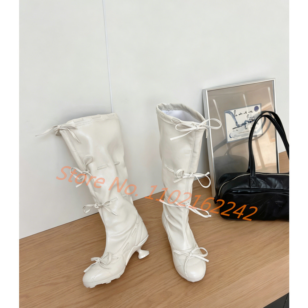 Bow-Tie Ballet Knee-High Boots – Street Fashion Runway recenzja i cena