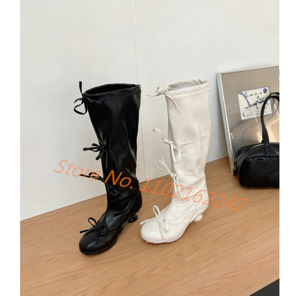 Bow-Tie Ballet Knee-High Boots – Street Fashion Runway recenzja i cena