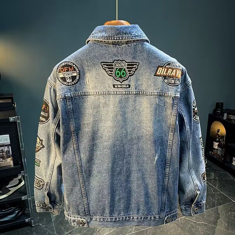 Men High Street Embroidery Pat – Street Fashion Jacket Men recenzja i cena