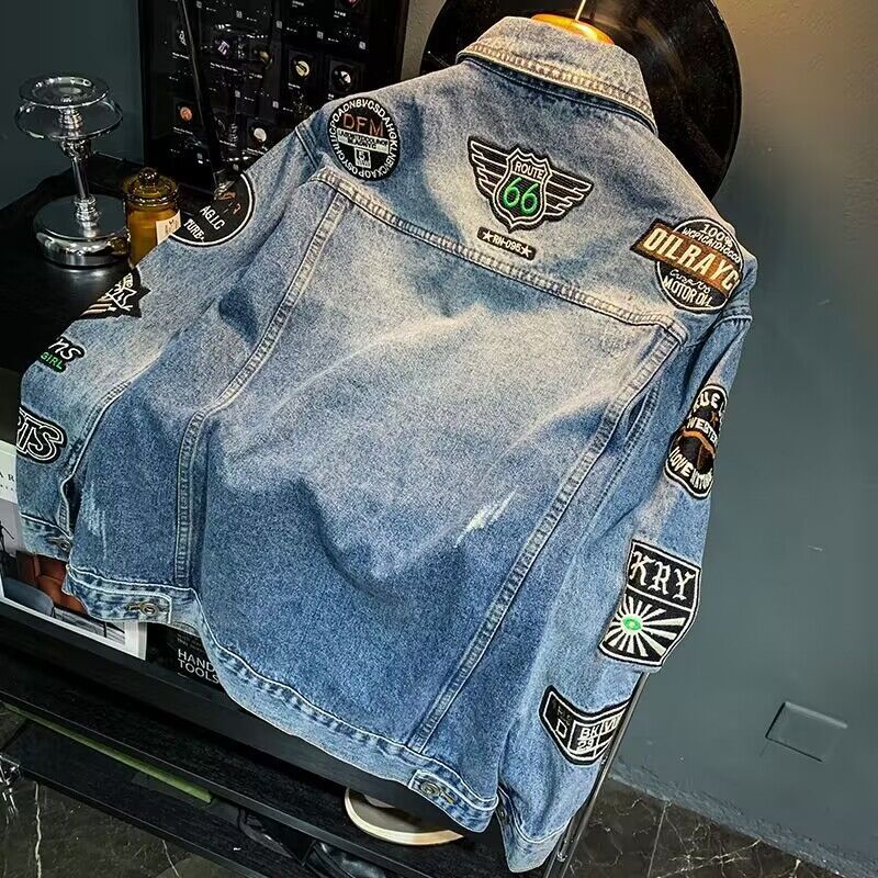 Men High Street Embroidery Pat – Street Fashion Jacket Men recenzja i cena