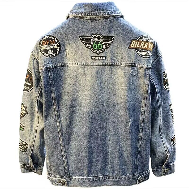 Men High Street Embroidery Pat – Street Fashion Jacket Men recenzja i cena