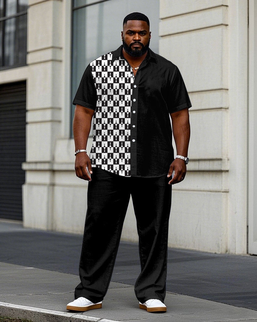 S-9XL Plus Size Men's Geometri – Camo Pattern Set recenzja i cena