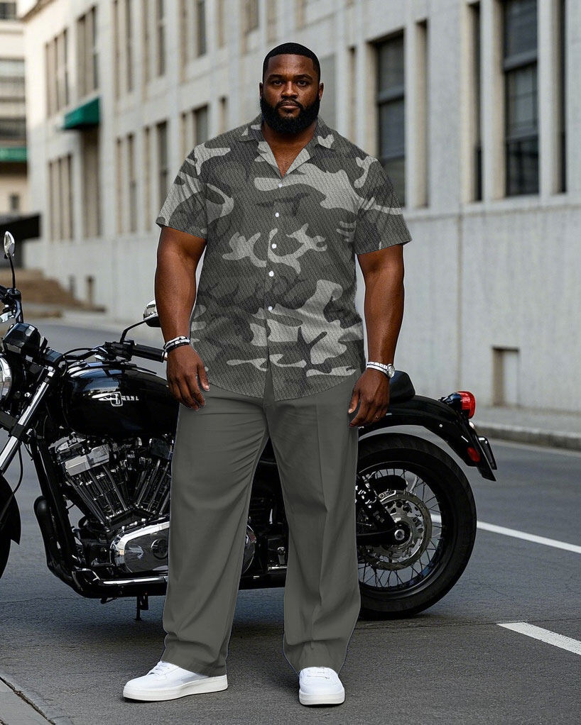 S-9XL Plus Size Men's Geometri – Camo Pattern Set recenzja i cena