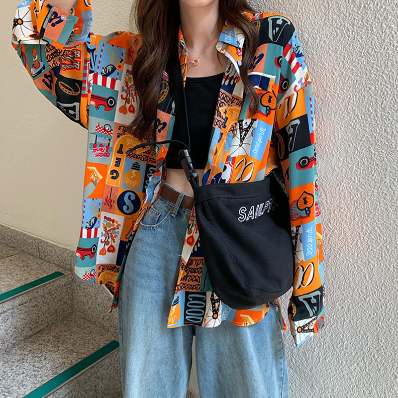 Shirts Women Spring Printed Th – Street Fashion Korea recenzja i cena
