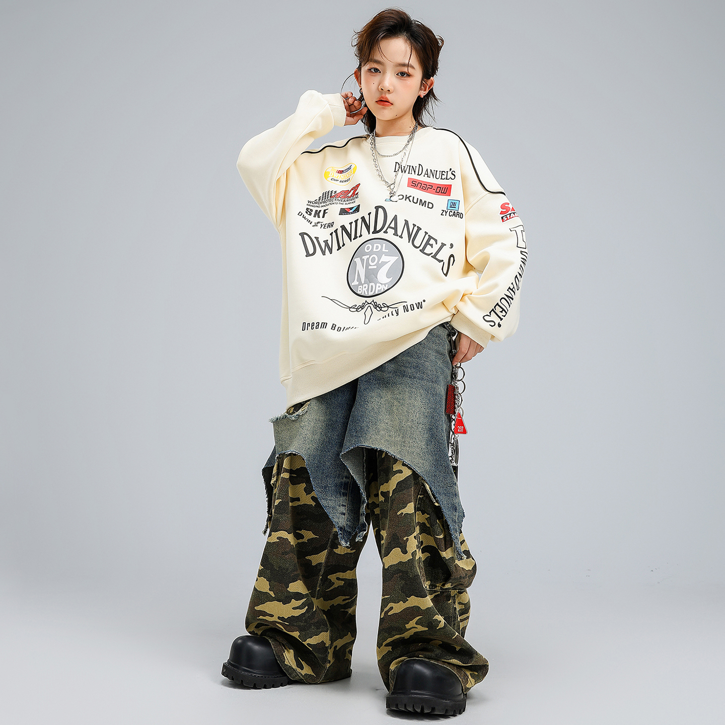 Hip Hop Boys Loose Shirt Camo  – Camo Pattern Set recenzja i cena