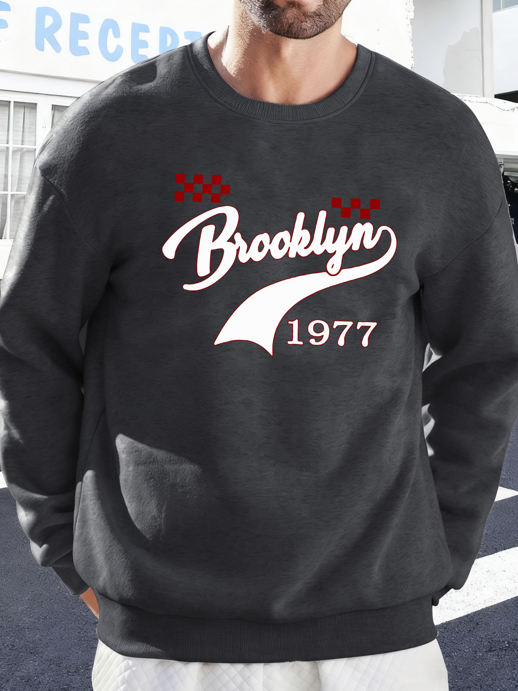 Brooklyn 1977 Creative Printed – Oversized Crewneck Fleece recenzja i cena