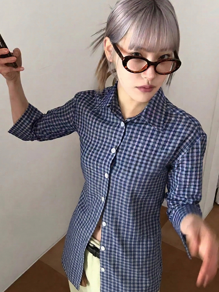 Genayooa Y2k Plaid Shirt Women – Street Fashion Korea recenzja i cena