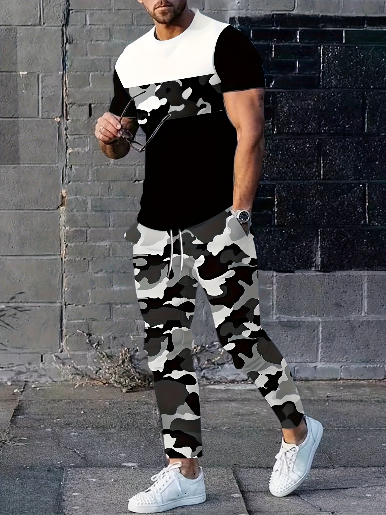 2026 Summer New Men's Short-Sl – Camo Pattern Set recenzja i cena