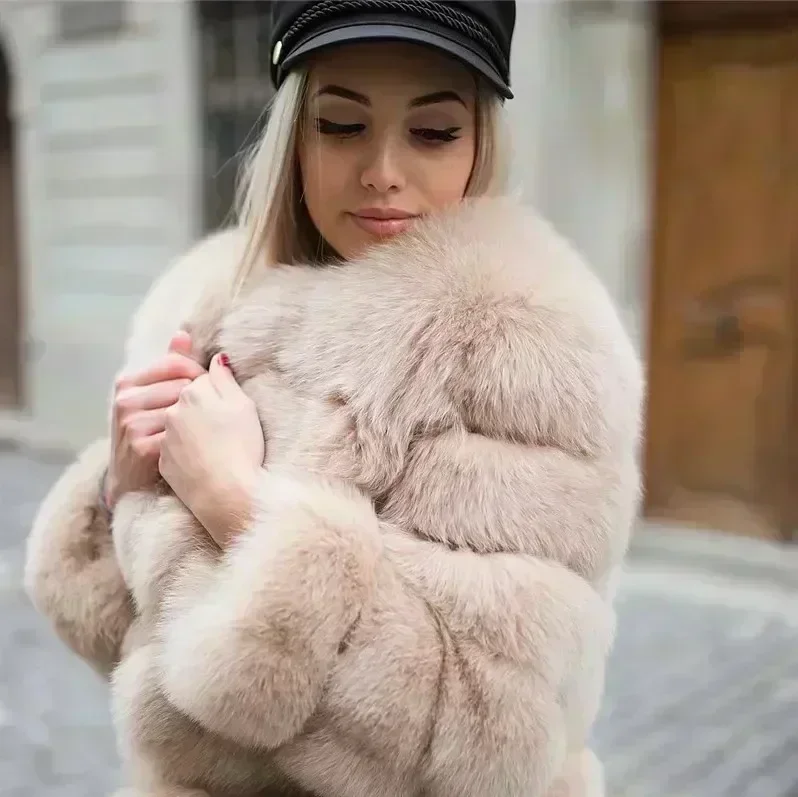 Women's Fashion faux fur coat  – Street Fashion Jacket Men recenzja i cena