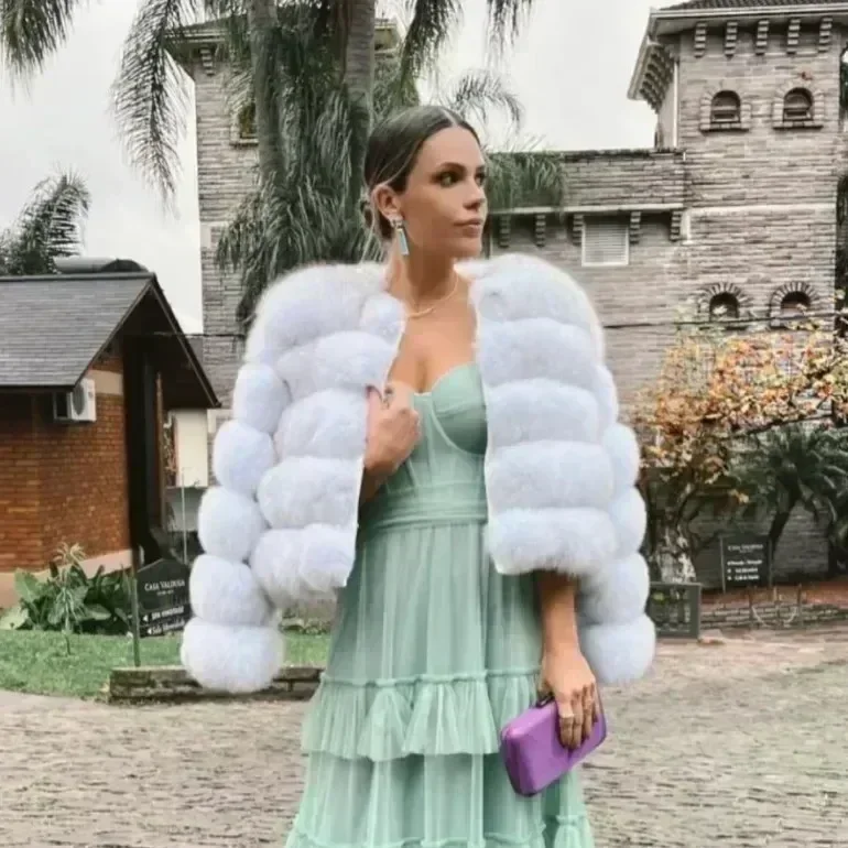 Women's Fashion faux fur coat  – Street Fashion Jacket Men recenzja i cena