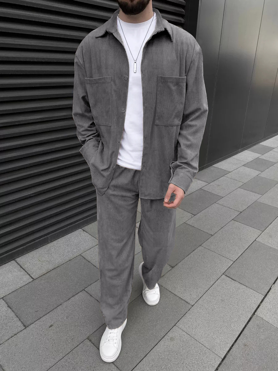 Men's corduroy two-piece outfi – Street Fashion Male recenzja i cena