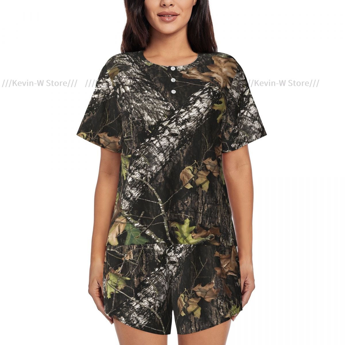 Two piece women's pajama round – Camo Pattern Set recenzja i cena
