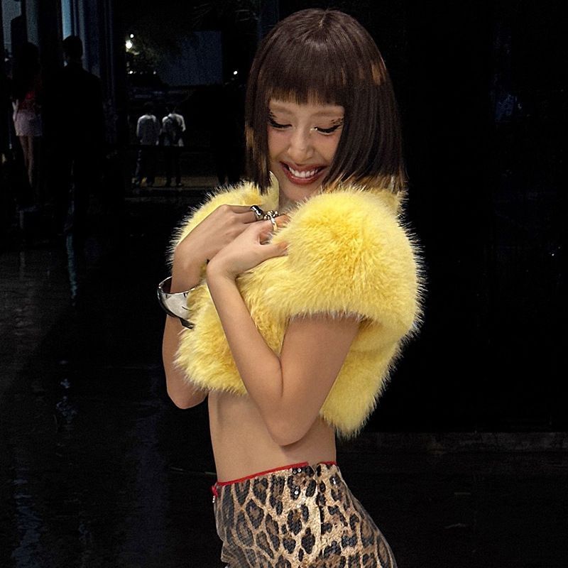 2025 Fur Short Coat Women Crop – Street Fashion Jacket Men recenzja i cena