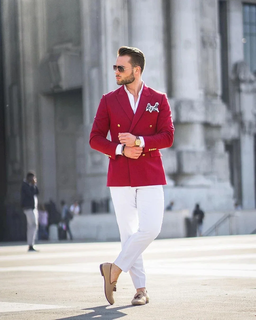 Red Jacket White Pant Double B – Street Fashion Jacket Men recenzja i cena
