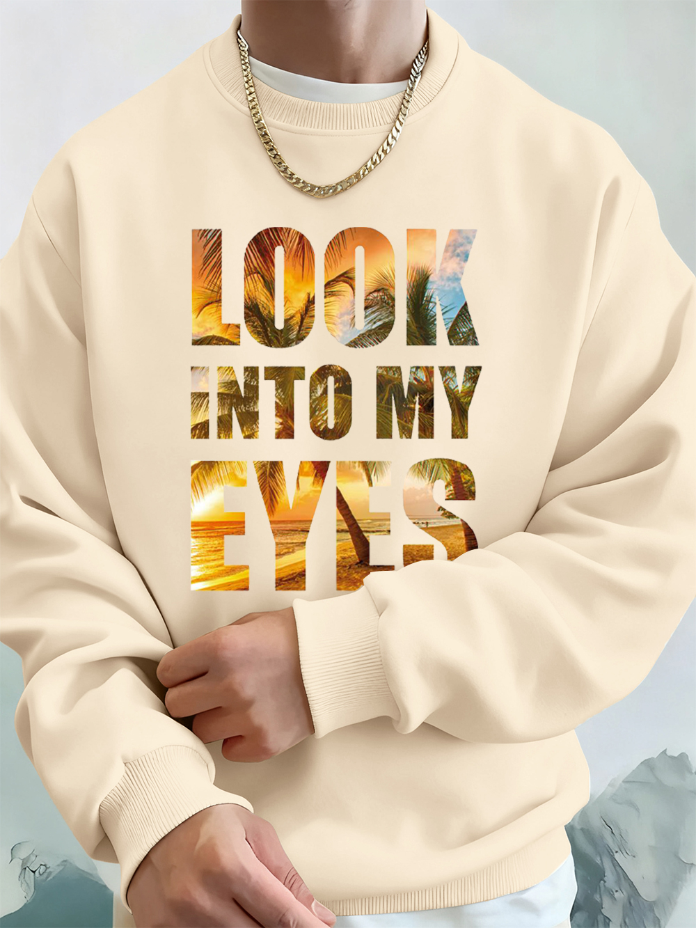 Look Into My Eyes Printing Men – Oversized Crewneck Fleece recenzja i cena