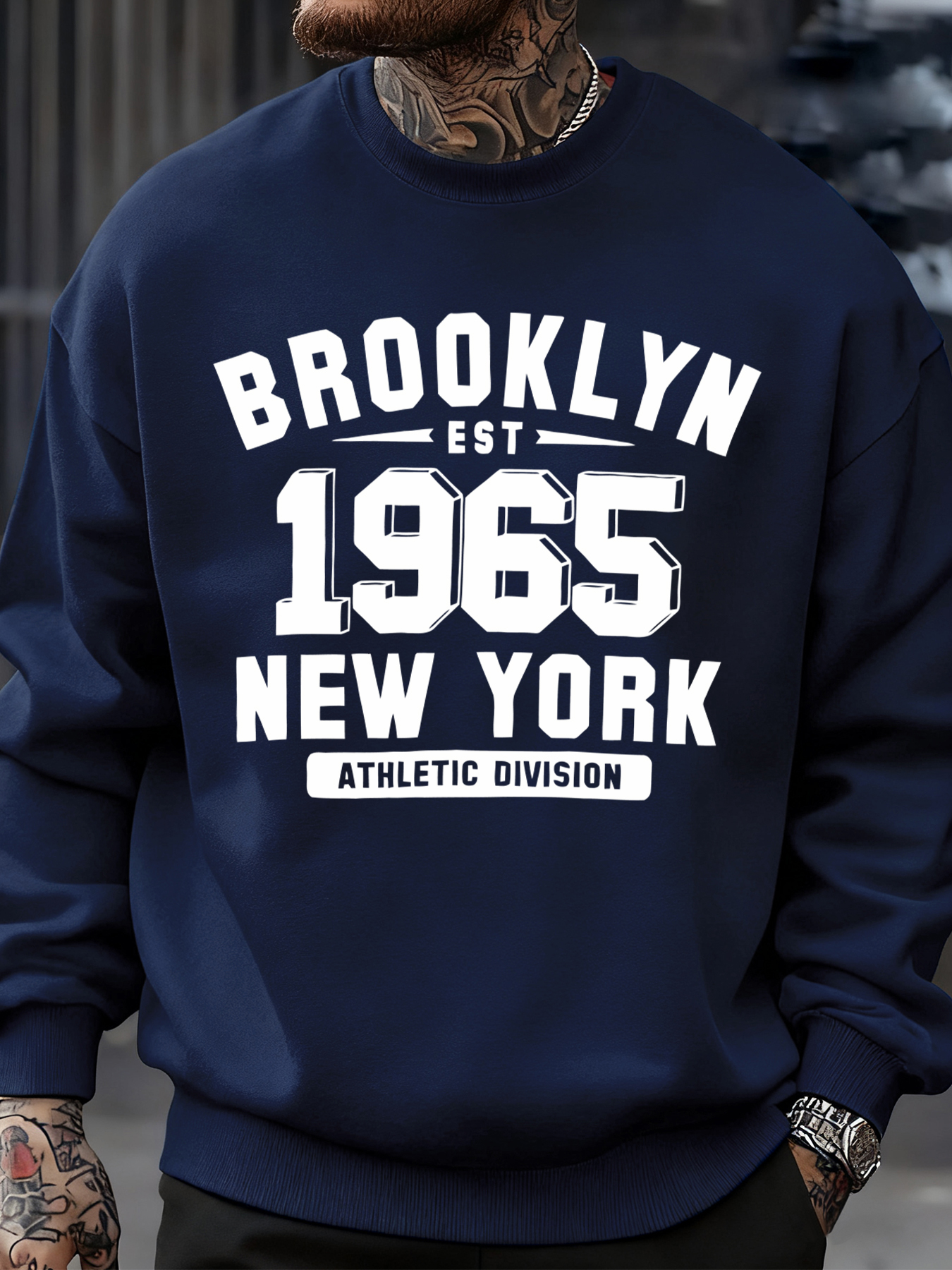 Brooklyn 1965 New York Printed – Oversized Crewneck Fleece recenzja i cena