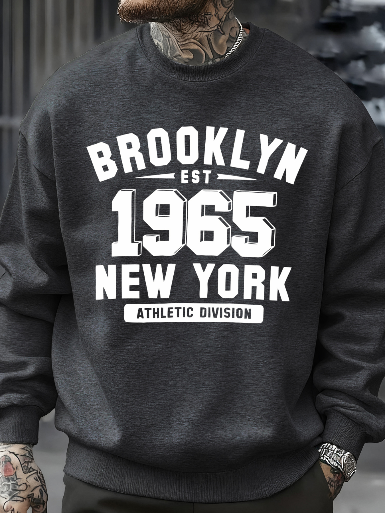 Brooklyn 1965 New York Printed – Oversized Crewneck Fleece recenzja i cena