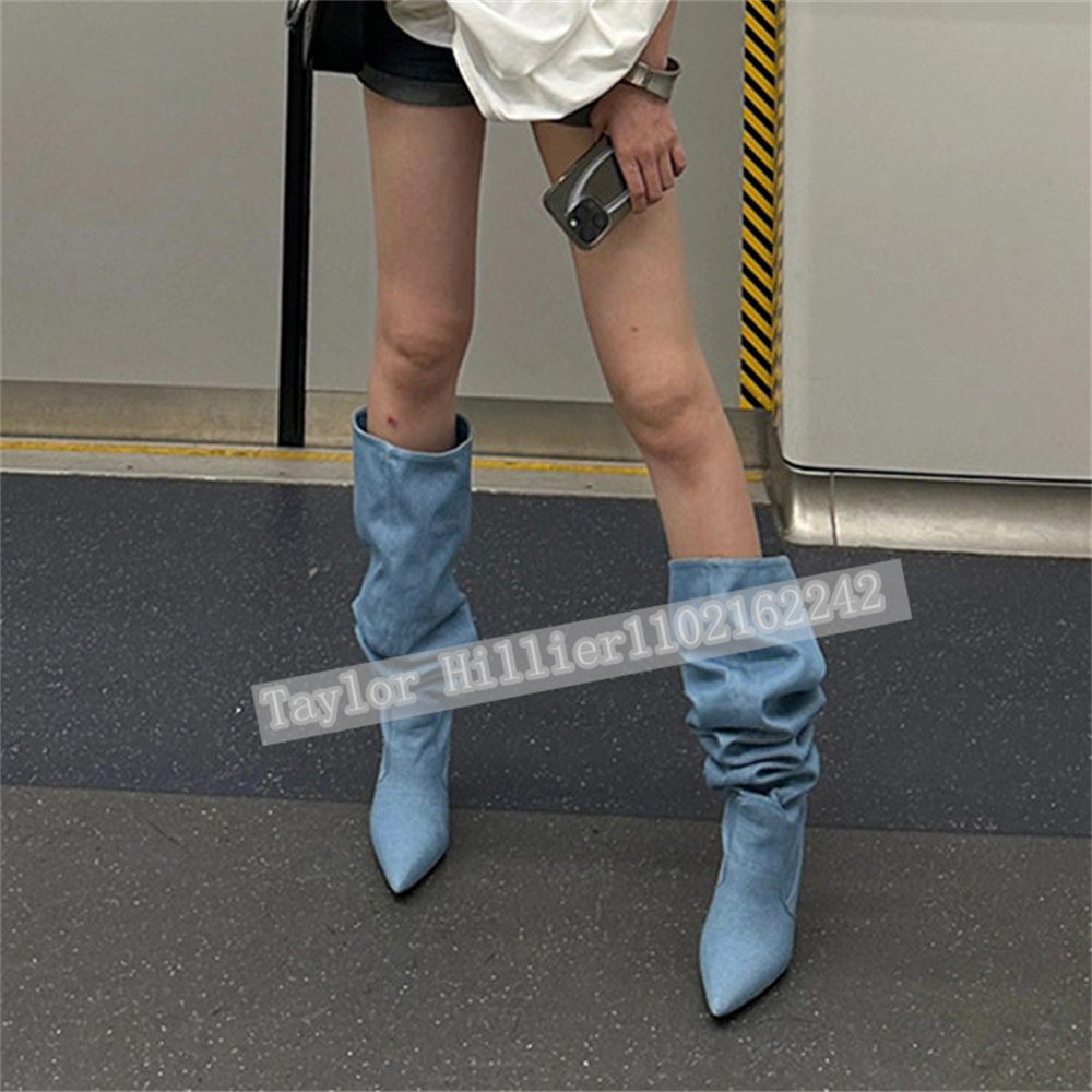 Springtime Blue Denim Pleated  – Street Fashion Denim recenzja i cena