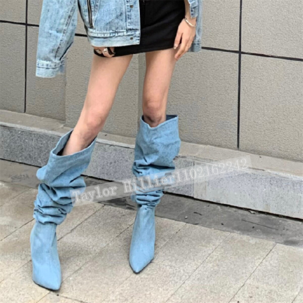 Springtime Blue Denim Pleated  – Street Fashion Denim recenzja i cena