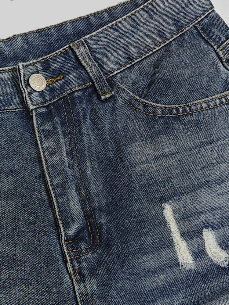 Light Blue Denim Shorts Men's  – Street Fashion Korea recenzja i cena