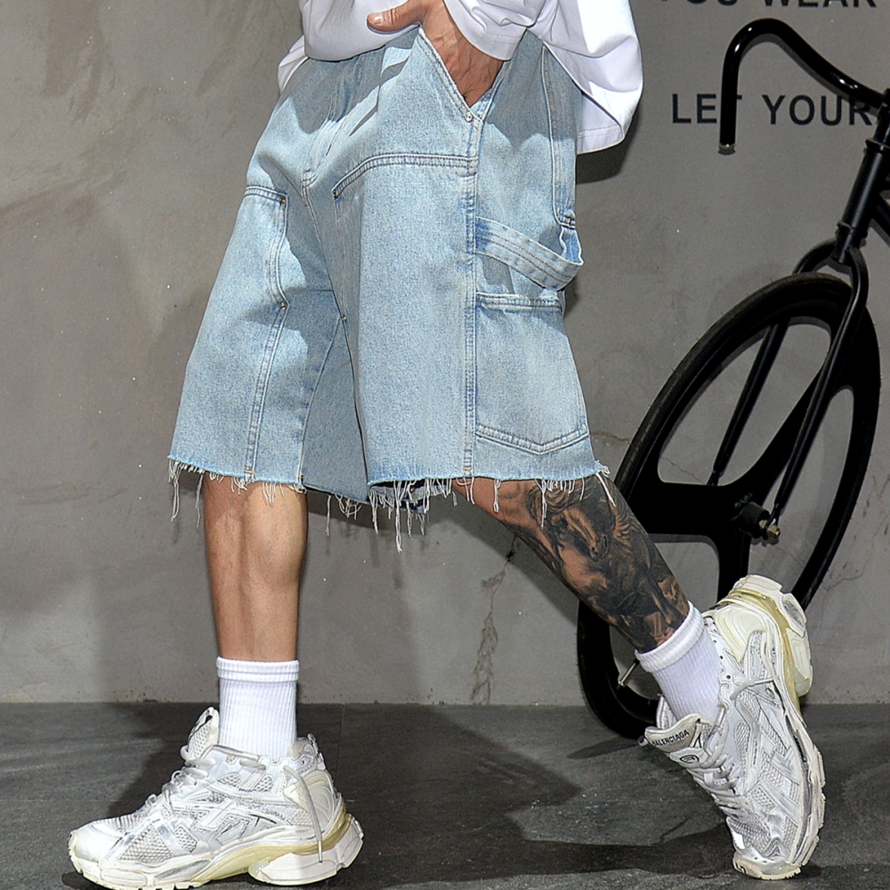 American Workwear Denim Shorts – Street Fashion Hip Hop recenzja i cena
