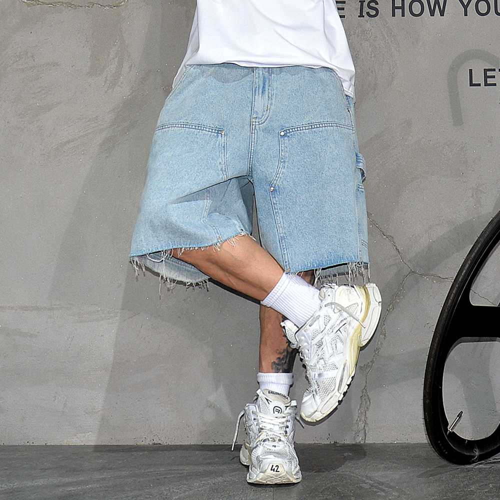 American Workwear Denim Shorts – Street Fashion Hip Hop recenzja i cena