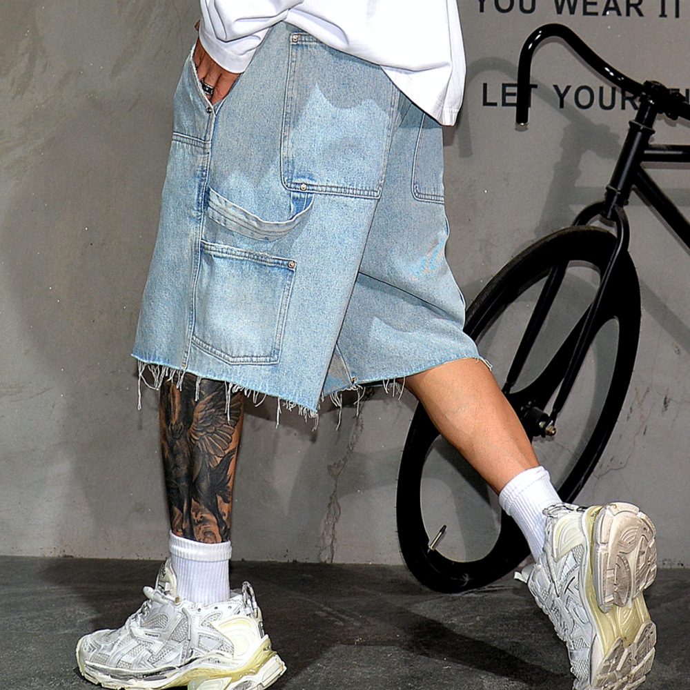 American Workwear Denim Shorts – Street Fashion Hip Hop recenzja i cena