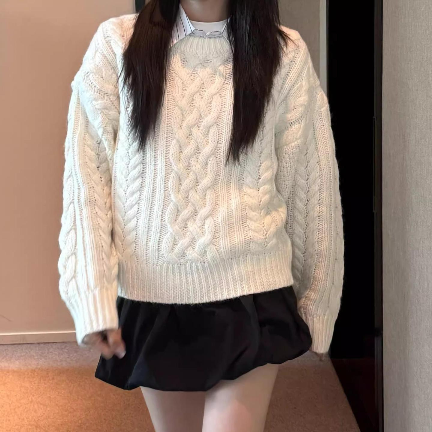 Thebarnnet Korea Fleece-Lined  – Oversized Crewneck Fleece recenzja i cena