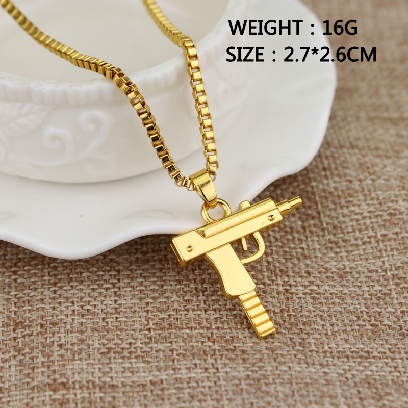 Trendy Uzi Gun Shaped Pendant  – Street Fashion Hip Hop recenzja i cena