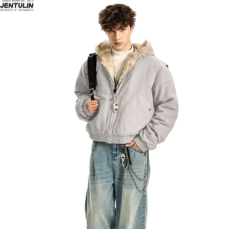 Y2K American Black Retro Wool  – Street Fashion Jacket Men recenzja i cena