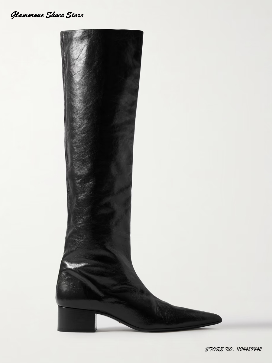 Crinkled-leather Over-the-knee – Street Fashion Runway recenzja i cena