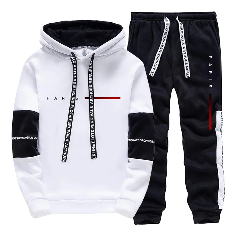 Men's Set Paris Fashion Hoodie – Street Fashion Male recenzja i cena