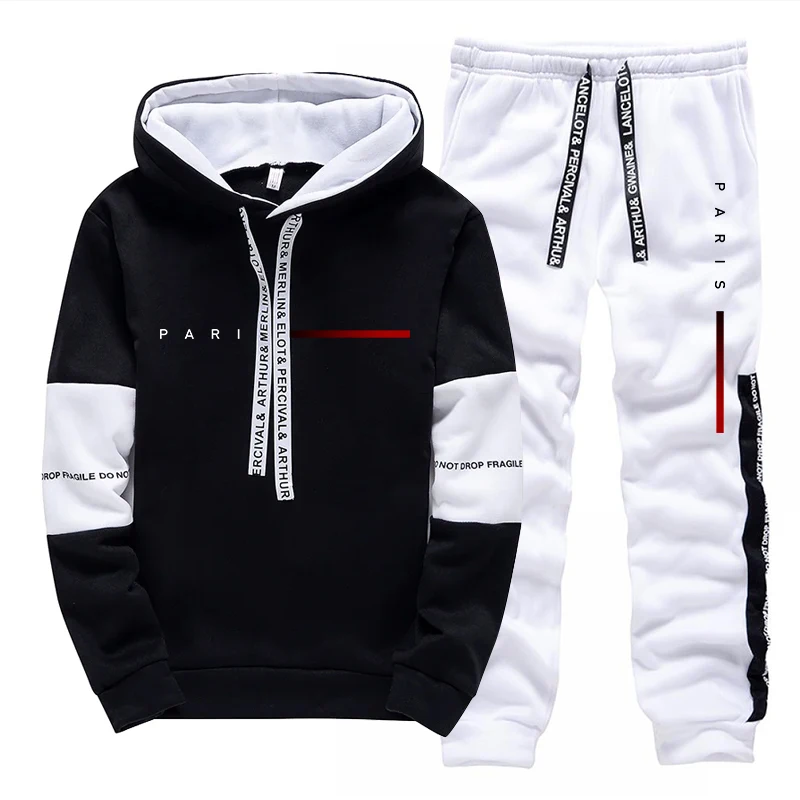 Men's Set Paris Fashion Hoodie – Street Fashion Male recenzja i cena