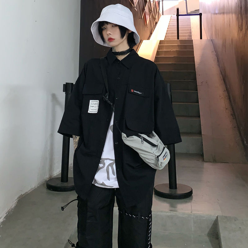 Shirts Women Black Hip-hop Str – Street Fashion Korea recenzja i cena