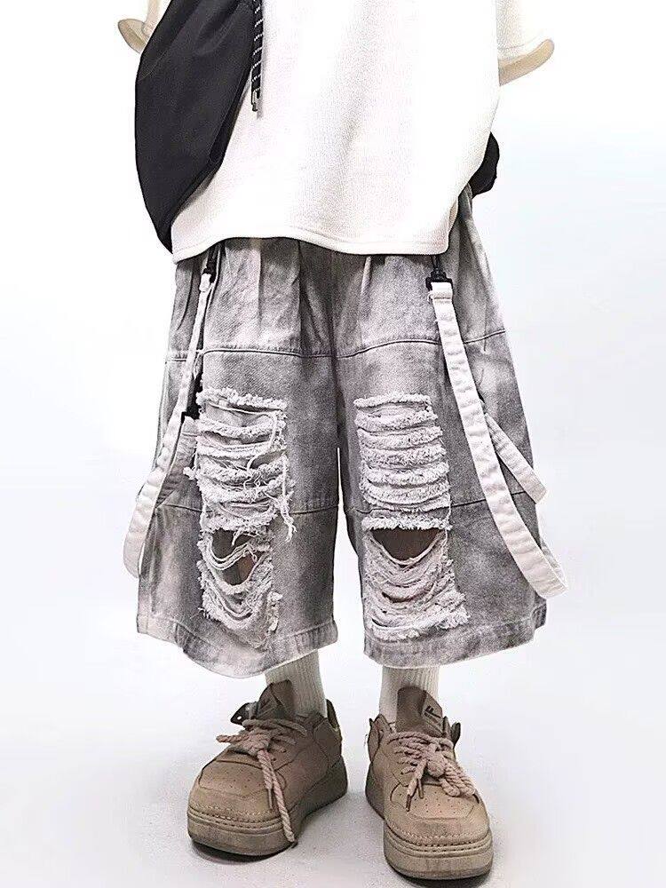 Retro Hip-hop Men's Ripped Jea – Street Fashion Hip Hop recenzja i cena