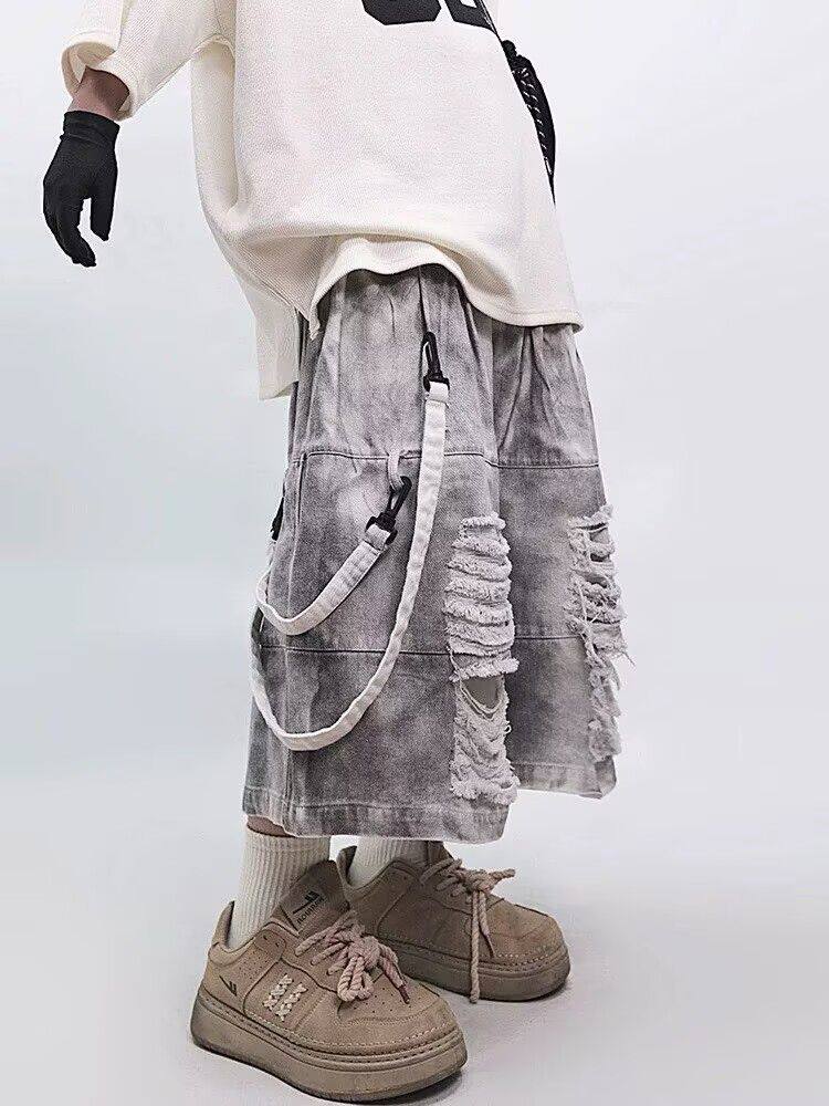 Retro Hip-hop Men's Ripped Jea – Street Fashion Hip Hop recenzja i cena