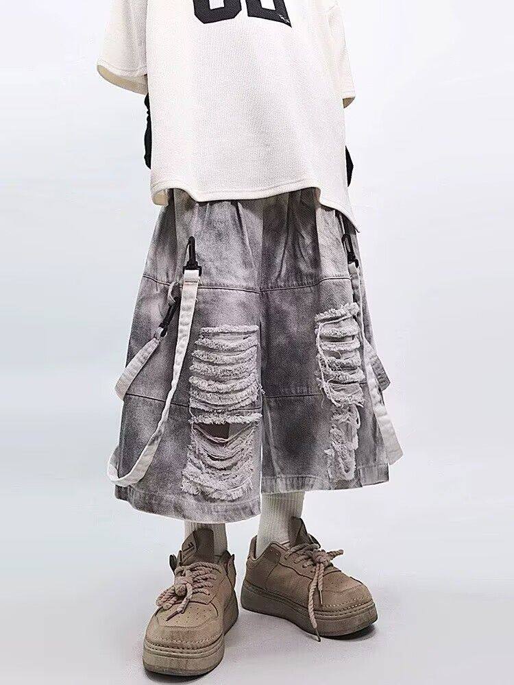 Retro Hip-hop Men's Ripped Jea – Street Fashion Hip Hop recenzja i cena
