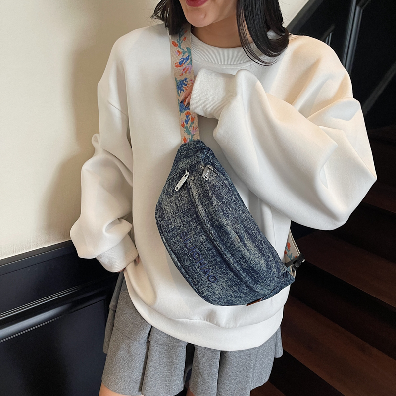 Denim Blue Chest Bags For Wome – Street Fashion Trend 2025 recenzja i cena
