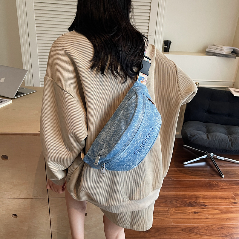 Denim Blue Chest Bags For Wome – Street Fashion Trend 2025 recenzja i cena